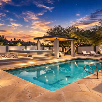 Luxury estate w/ heated pool & Camelback views